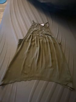 Olive Green Spaghetti Strap Flowy Top