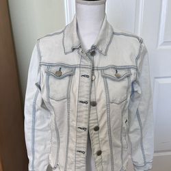Baccini White Wash Stretch Denim Jacket