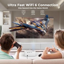 lisowod AI movie portable projector-4k & 1200ansi, outdoor-projector 