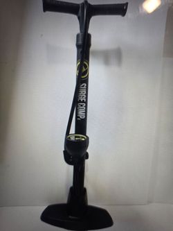 Bicycle Tire Floor Pump with Guage, Sunlit Air Surge Comp Lite