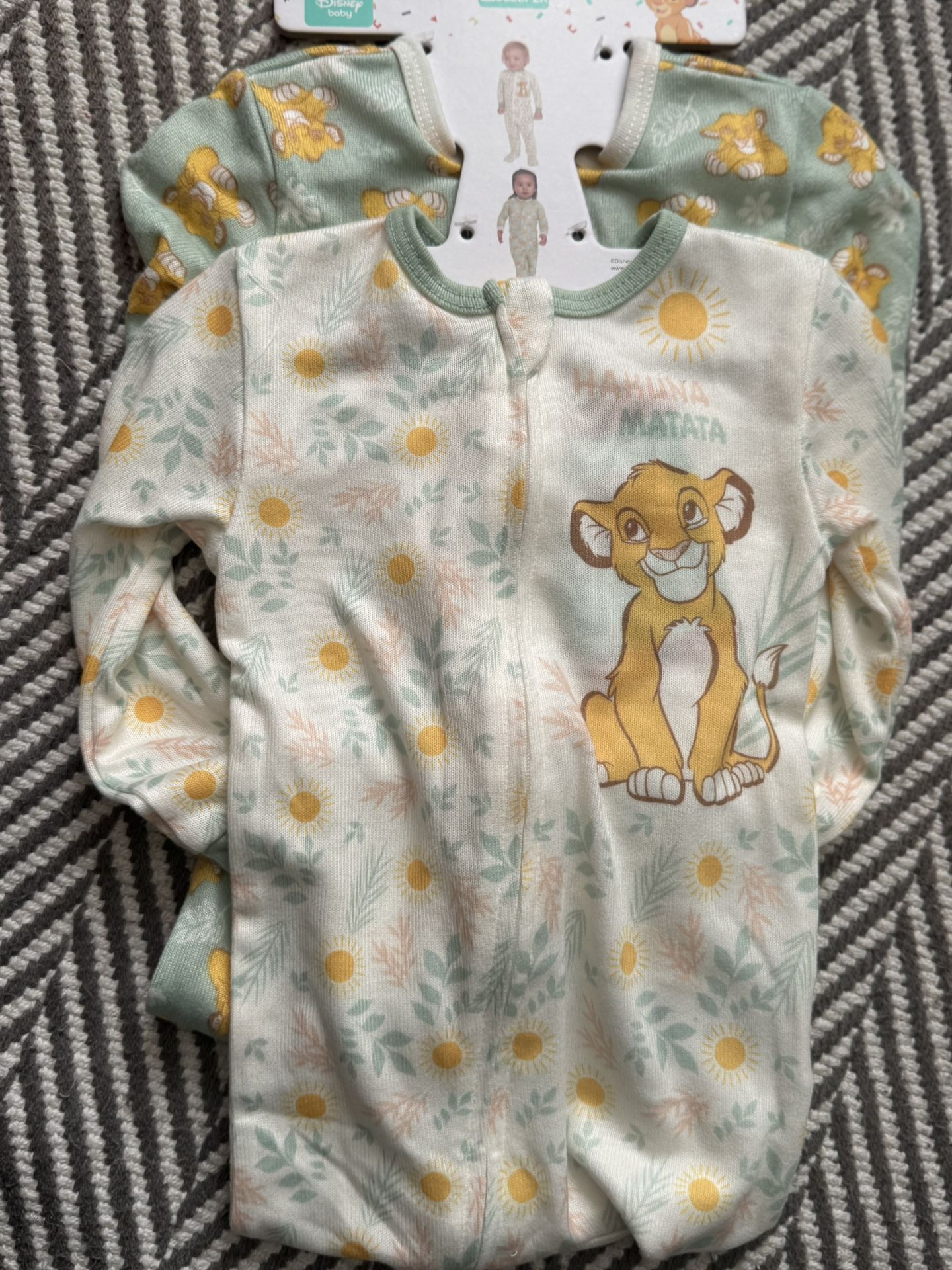 12 Month 2 Pck Lion King Baby Onesies