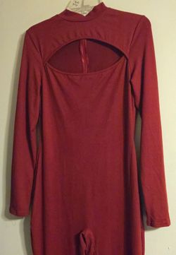 Red body suit  with front opening  and back zipper