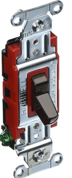 Hubbell 1221B Switch, Hubbell-Pro, 1-Pole, 20A, 120/277V, Brown