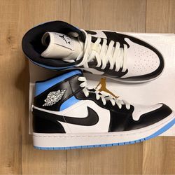 Jordan Air Jordan 1 Mid White Black University Blue Mid Top Sneakers BQ6472-102