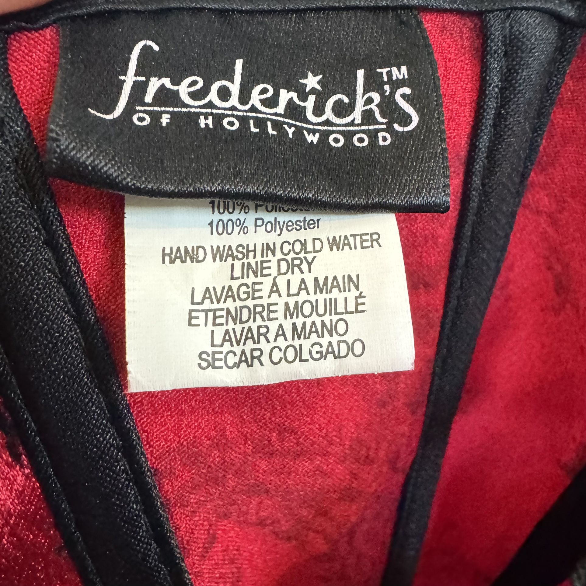 Frederick's of Hollywood Red and Black Lace-Up Corset size medium