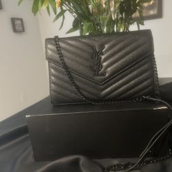 Black Matte Leather Crossbody Designer Bag