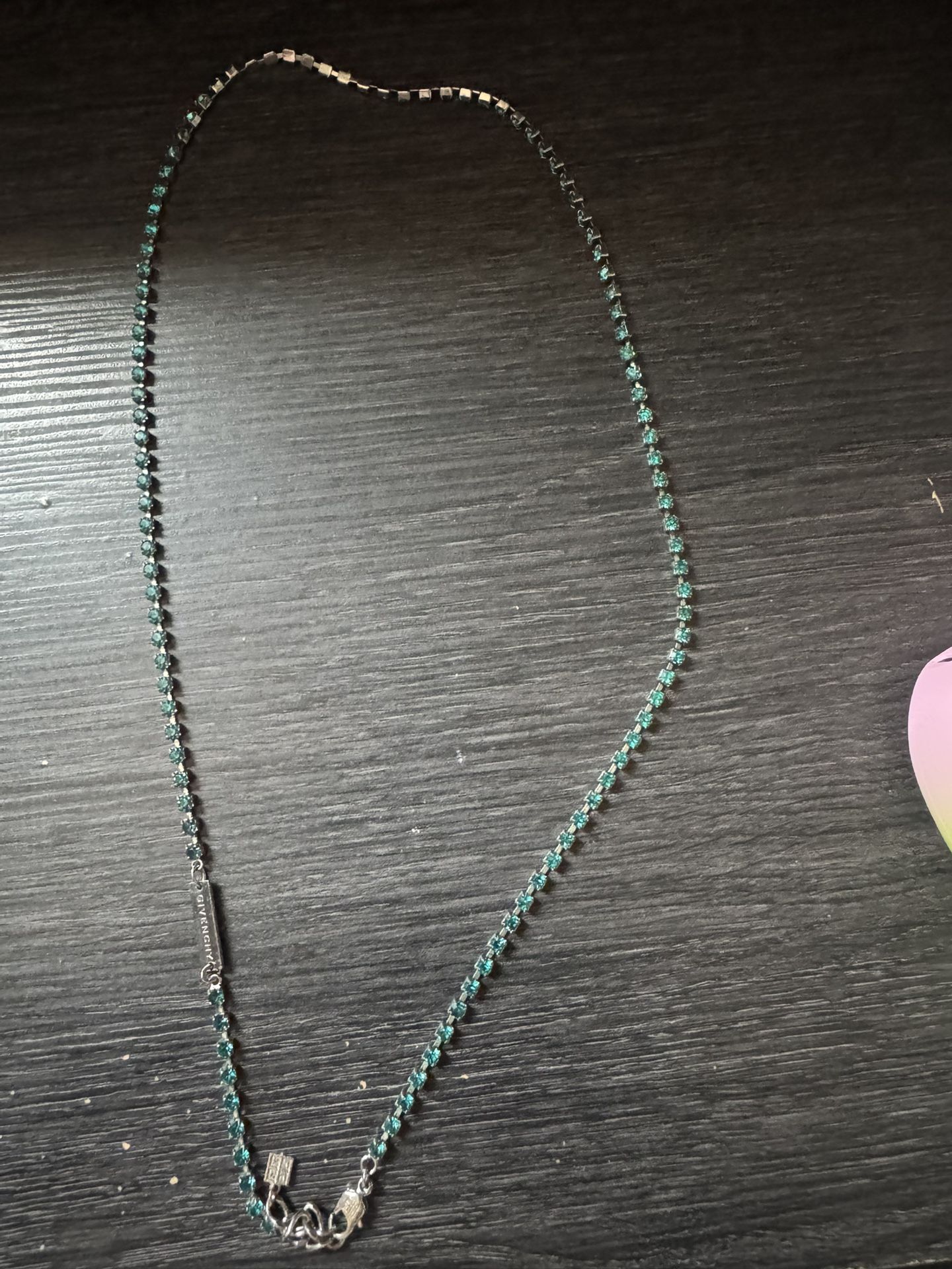 Givenchy Turquoise Crystal Necklace Authentic