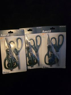 Anvil 3-Piece Scissors Set (x3 Packs)