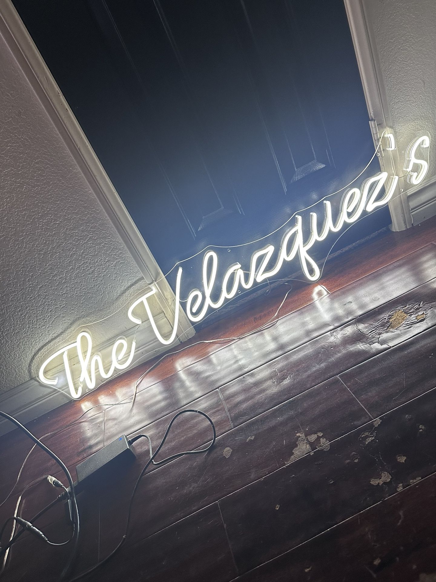 Last Name Velazquez Light Up Sign