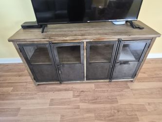 Wood Metal Glass Media Center 