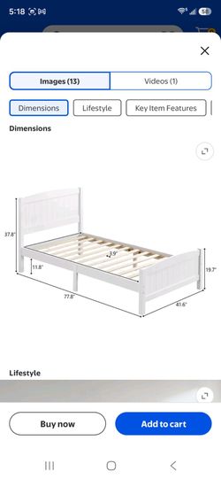Wood twin bed