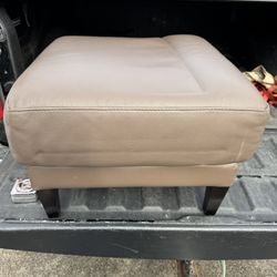 Brown Faux Leather Ottoman  24” wide  24” deep  16” tall 