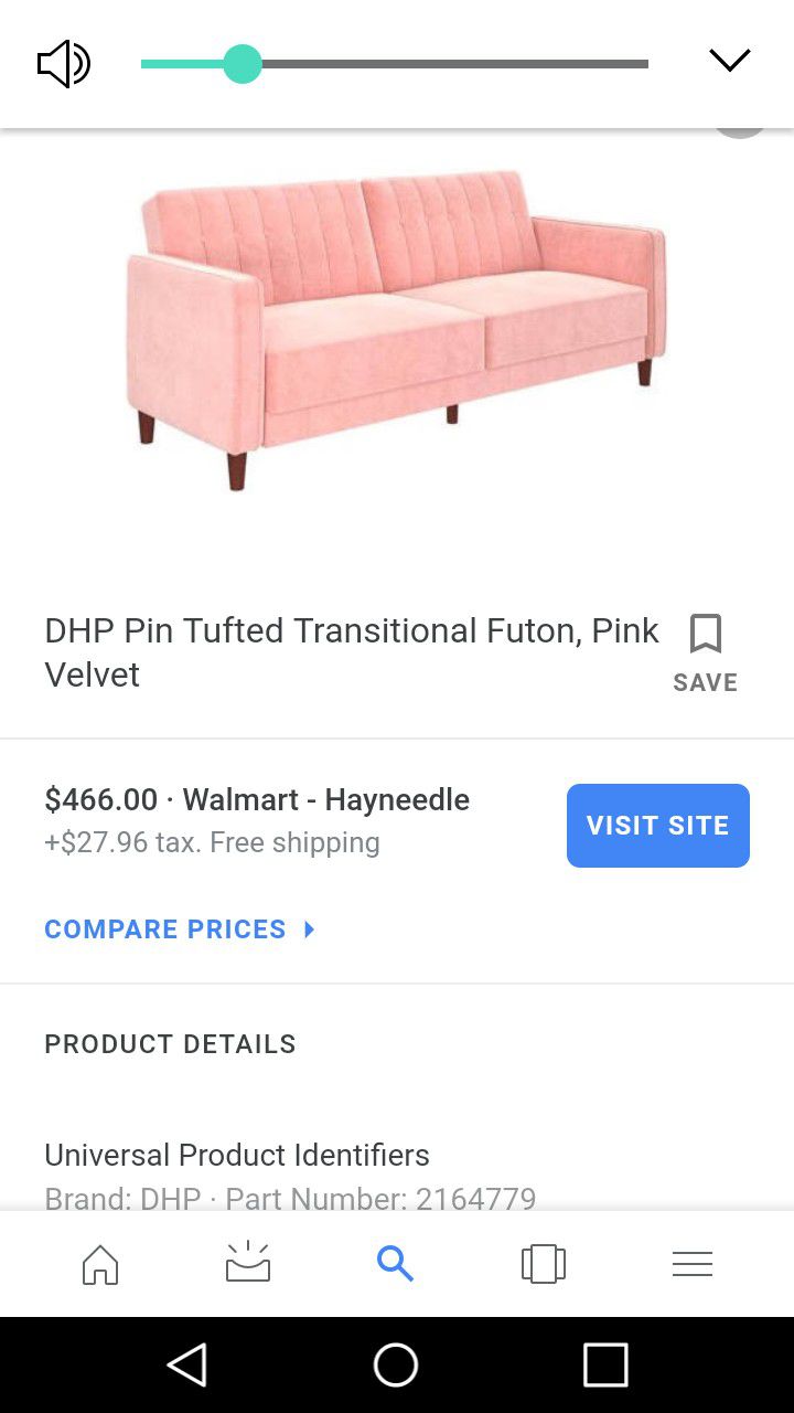 Pin tuft futon - pink