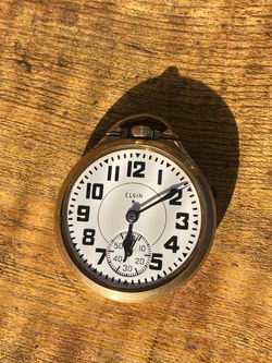 Vintage Railroad Pocket Watch - Elgin B.W Raymond