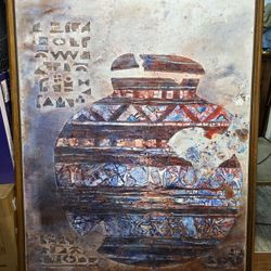 Lenore Schulman Abstract Mixed Media Oil Painting "Textures of Time #16" 40"x50"
