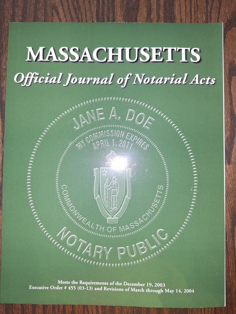 Massachusetts Notary Journal
