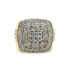 14kt Gold Xl Cluster Diamond Ring 3ctw 18.90grams Size 13 1/4 160301 1