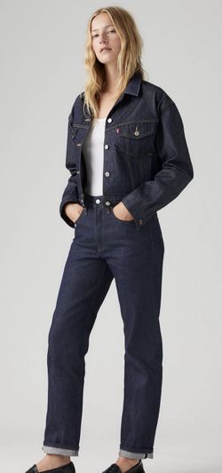 Levi's 501 Original Fit Women Selvedge Jeans Lined Up Dark Wash 31x30 NWT