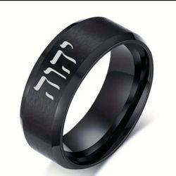 HEBREW BLESSING MENS STAINLESS STEEL MODERN NEW SIZE 11 RING
