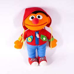 Playskool Sesame Street Dress Me Up Ernie Plush 13” Doll Toy Stuffed Animal 1990