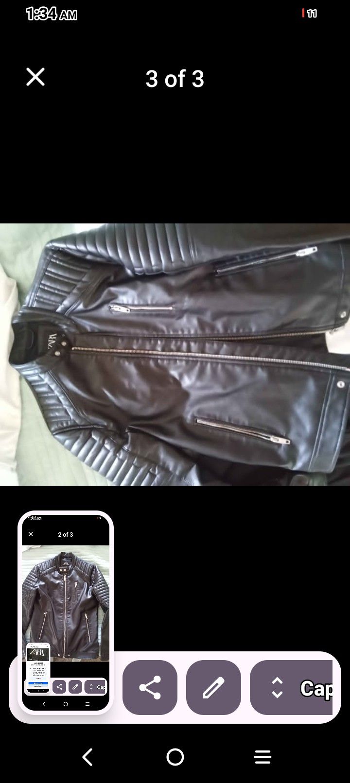 Black Leather ZARA Jacket