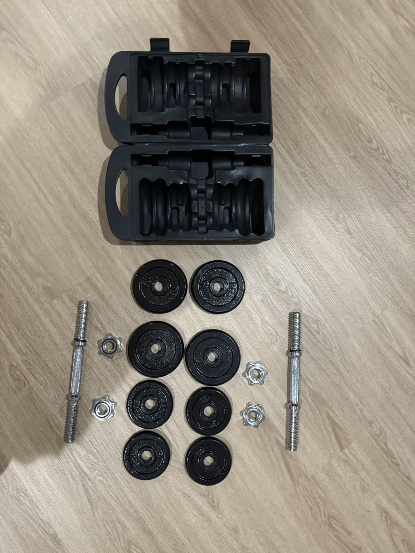 Adjustable Dumbbell Set, 38 Pounds