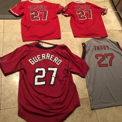 4 Anaheim Angels 😇  jersey /s shirts - 2 on bottom XL men’s , 2 on top XL kids -bottom left NICE 👍🏼 jersey = $20 , all other $9 each or ALL 4 for $