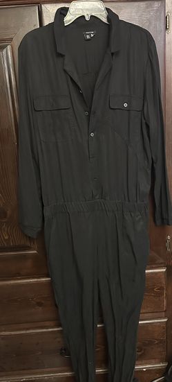 Women's Black Volcom Jumpsuit L