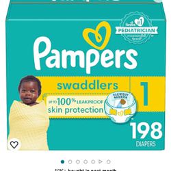 Pampers Size 1 Swaddles 198 Diapers 
