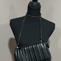 Zara Black Quilted Crossbody Bag