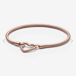 Pandora Rose Gold Heart Charm Bracelet 