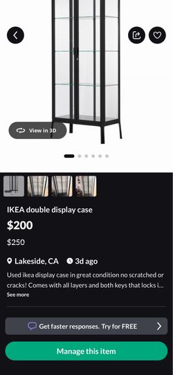 IKEA double display case