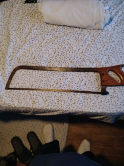 Vintage Butcher Meat Saw with Wood Handle