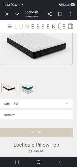 Lunesence matress and bed frame
