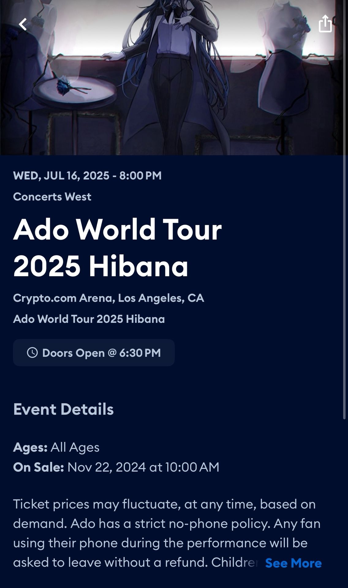 ADO LA JULY 16 tickets