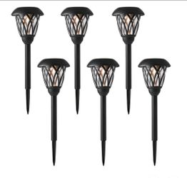 Solar Powered LED Landscape Pathway Lights, 6 Count