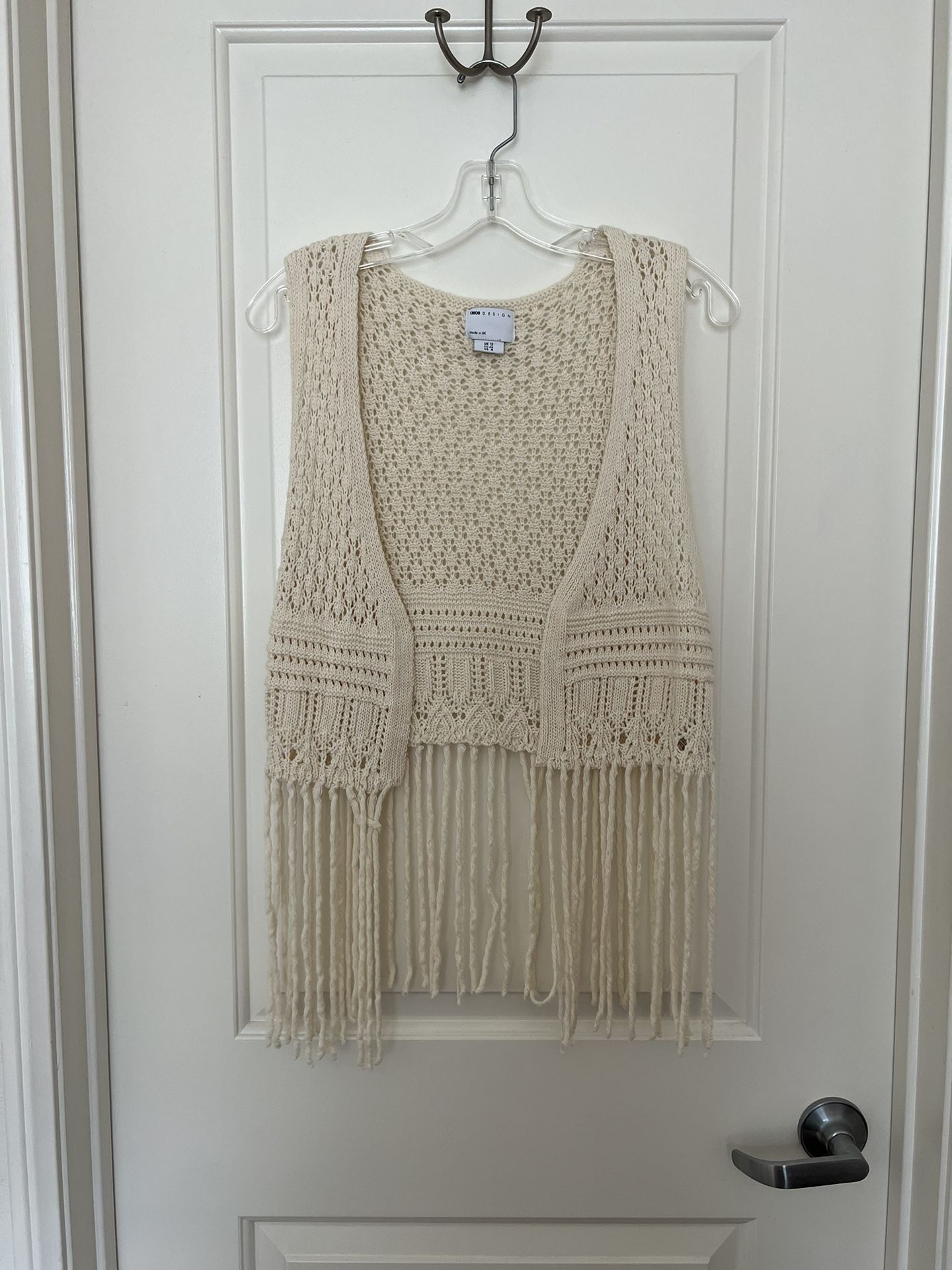 ASOS Off-White Crochet Vest Size 8