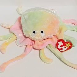 Goochy the Rainbow(pink) Jelly Fish/Octopus, Beanie Baby 1998/99 swing tag ERROR