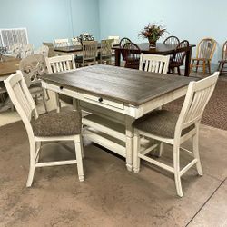 $10 Down Payment Finance ⚡New Bolanburg Dining Table with 4 Chairs 