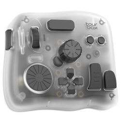 TourBox Elite Plus - iPad Drawing Bluetooth Controller for Video Photo Editing, Davinci Resolve Speed Editor Procreate Keyboard for Photoshop Lightroo