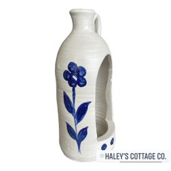 Vintage Williamsburg Pottery Open Candle Holder with Handle