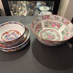 Crystal tableware and Oriental serving bowls, Chinese Tea servings