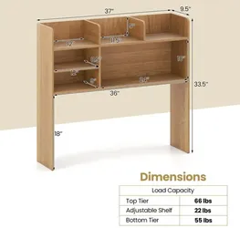 brown desktop bookshelf
