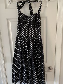 Black/white polka dot dress