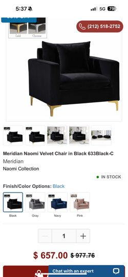 Velvet Chair In Black