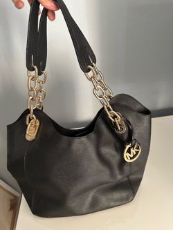 Black michael kors lilly tote black leather