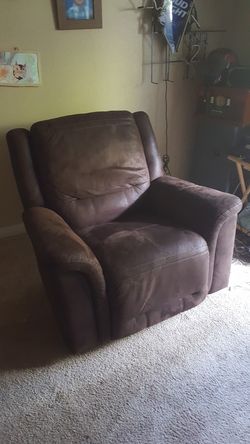 Brown micro suede recliner from Ashley furniture