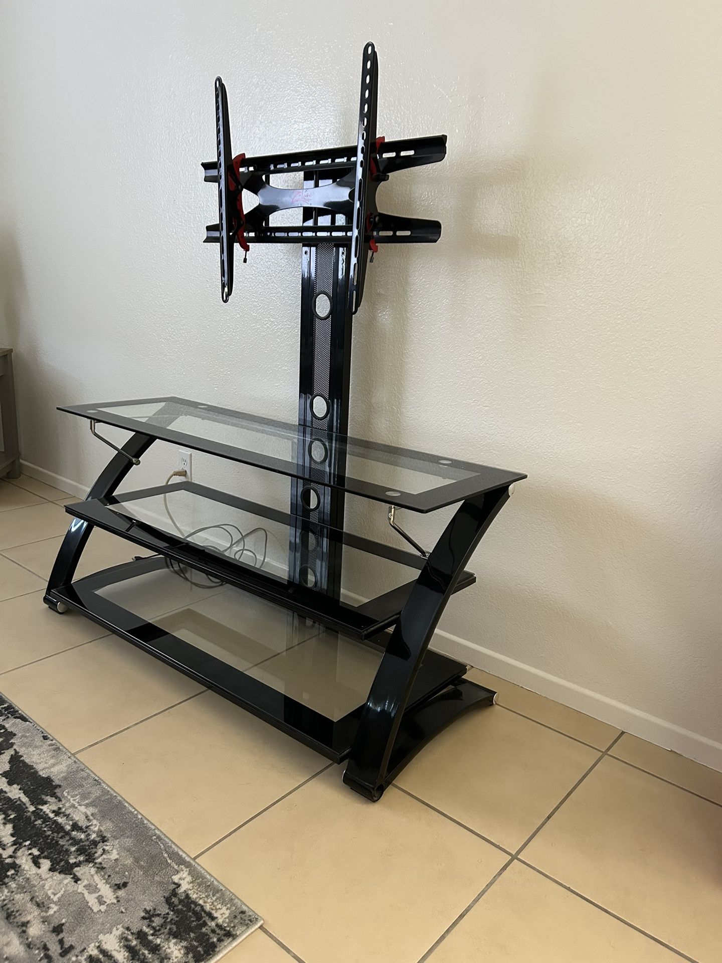 Swivel Glass Tv Stand With Mount Included.