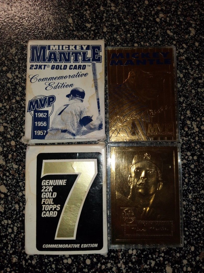 Mickey Mantle Gold Baseball Cards