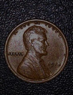 1918 Wheat Penny ,XF+